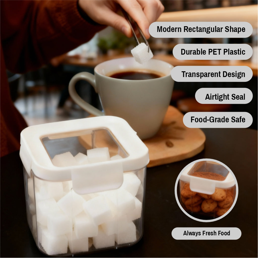 Airtight Kitchen Storage Containers – Transparent BPA-Free Food Containers with Sealed Lids – Stackable Moisture-Resistant Pantry Organizers
