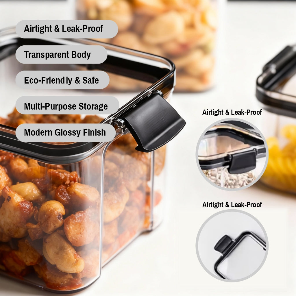 Pack of 5 Kitchen Storage Containers Set with Lids – Airtight Pantry Organizers for Home & Kitchen