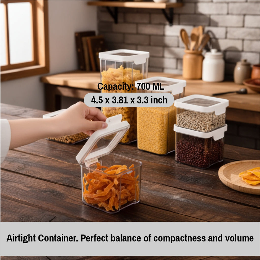 Airtight Kitchen Storage Containers – Transparent BPA-Free Food Containers with Sealed Lids – Stackable Moisture-Resistant Pantry Organizers