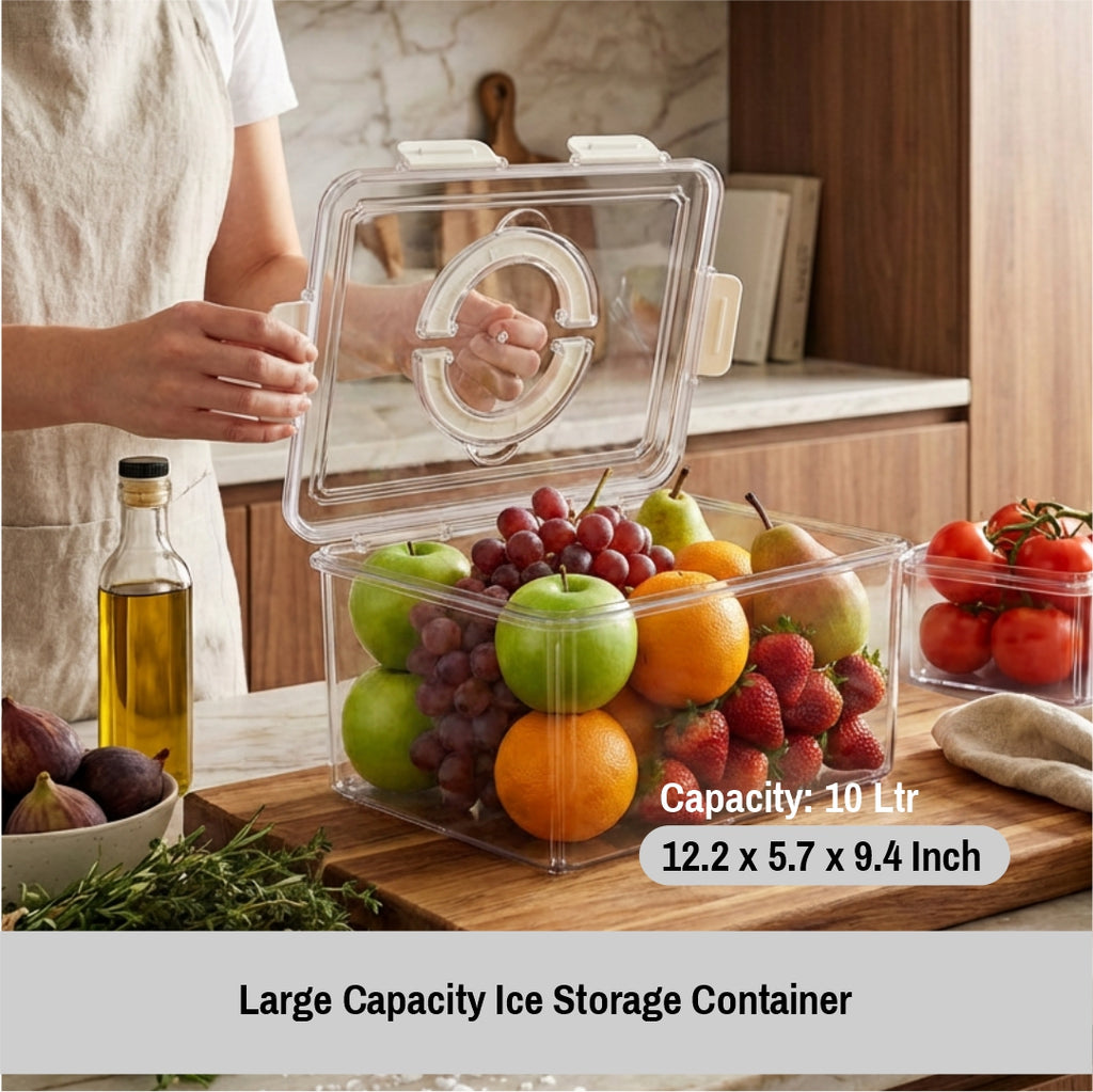 Airtight Food Storage Container with Lid – Clear PET Kitchen Storage Container for Fridge & Pantry Organization